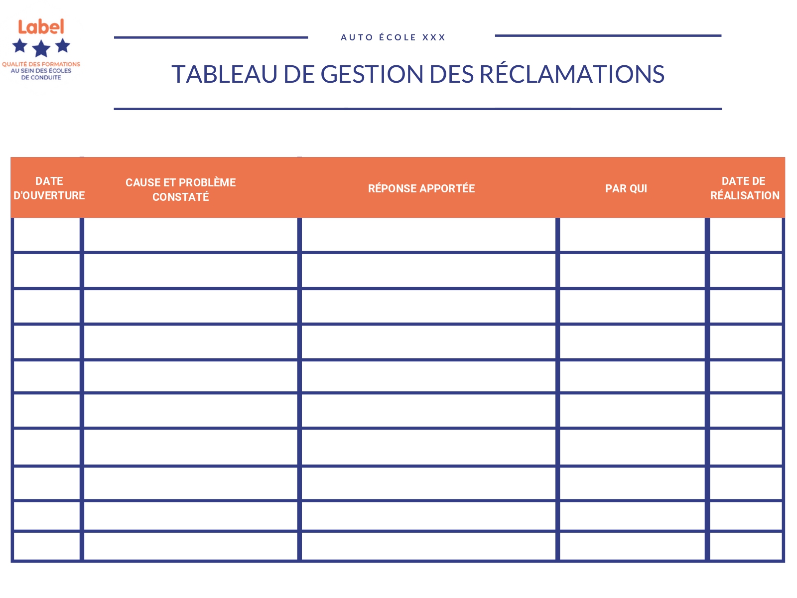 Informations sur le traitement des remarques et réclamations