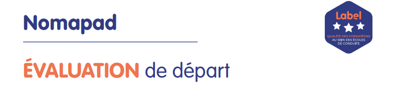 Évaluation de départ pour la formation automobile